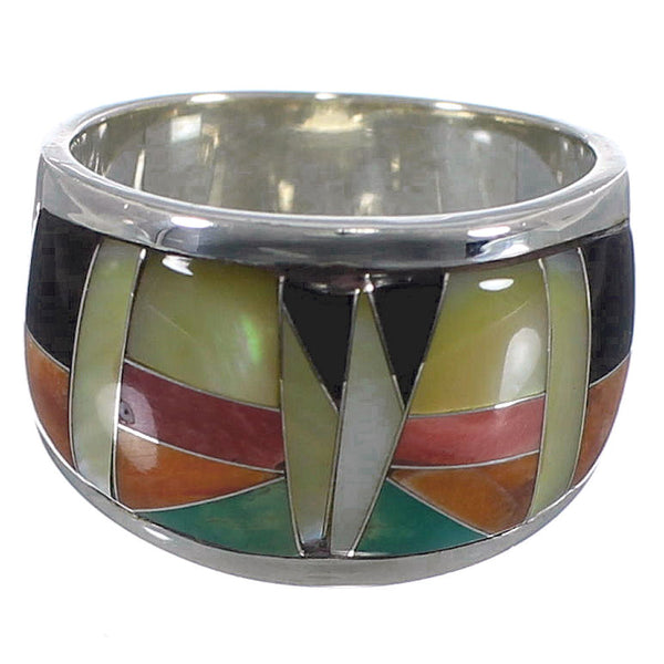 Sterling Silver Turquoise Multicolor Whiterock Ring Size 6-1/2 HS34901